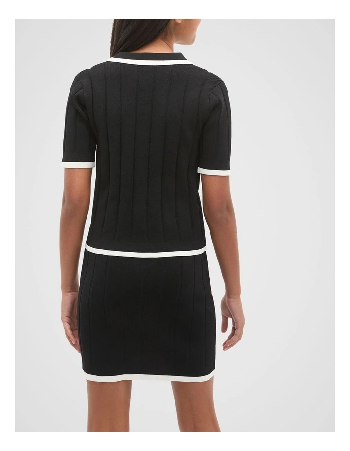 Rib Knit Top in Black image 2