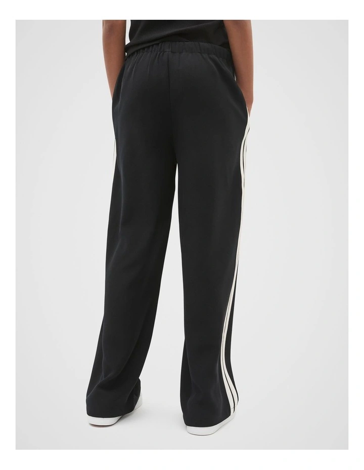 Side Stripe Twill Pant in Black image 2