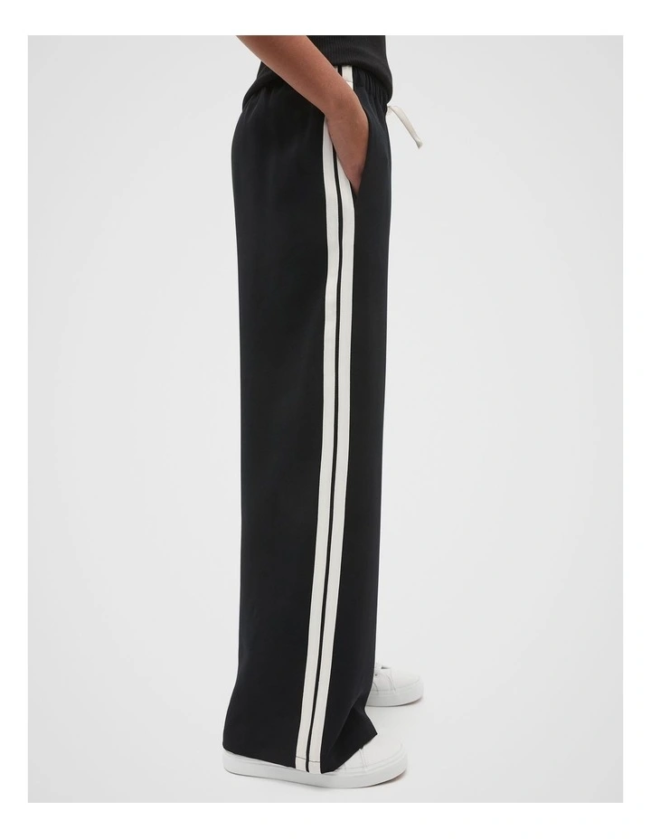 Side Stripe Twill Pant in Black image 4
