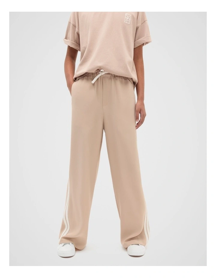 Side Stripe Twill Pant in Neutral image 1