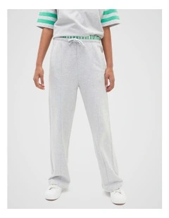 Pin Tuck Track Pant in Cloud Grey Marle