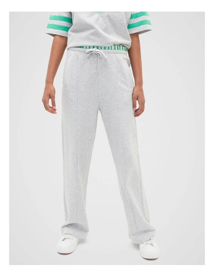 Pin Tuck Track Pant in Cloud Grey Marle image 1