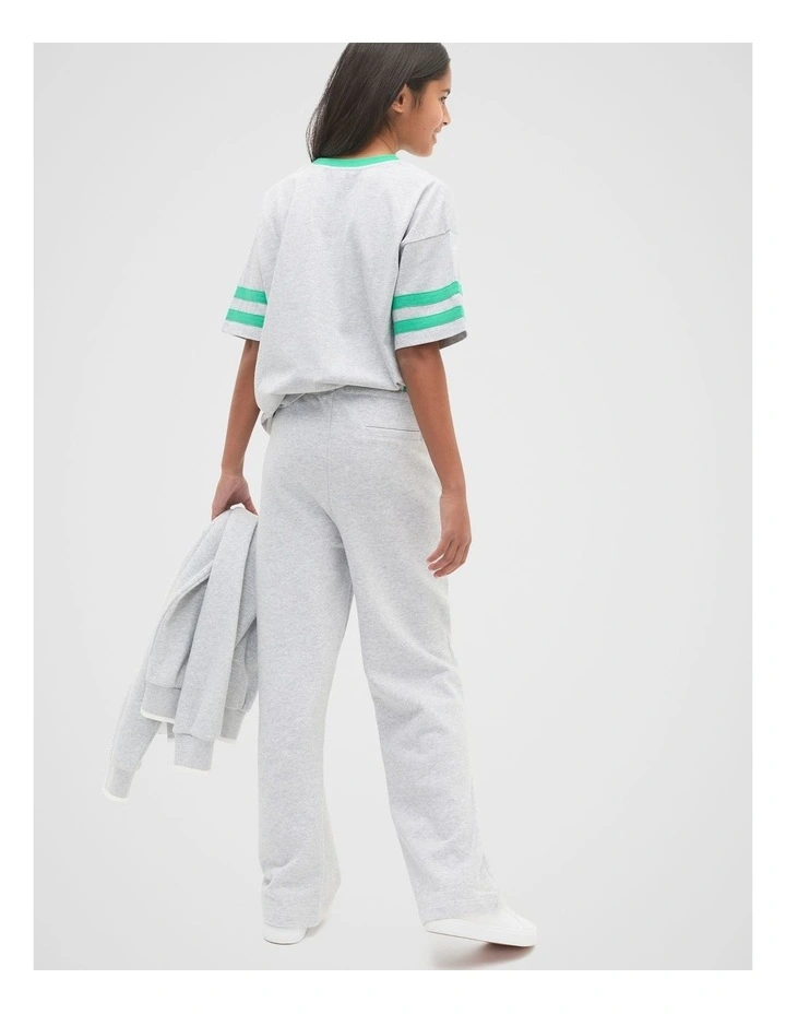 Pin Tuck Track Pant in Cloud Grey Marle image 2