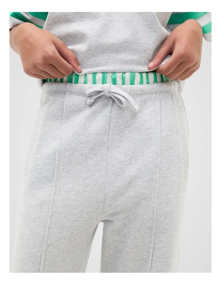 Pin Tuck Track Pant in Cloud Grey Marle image 4