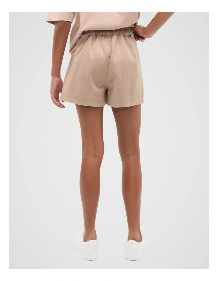 Denim Wrap Skort in Neutral image 2