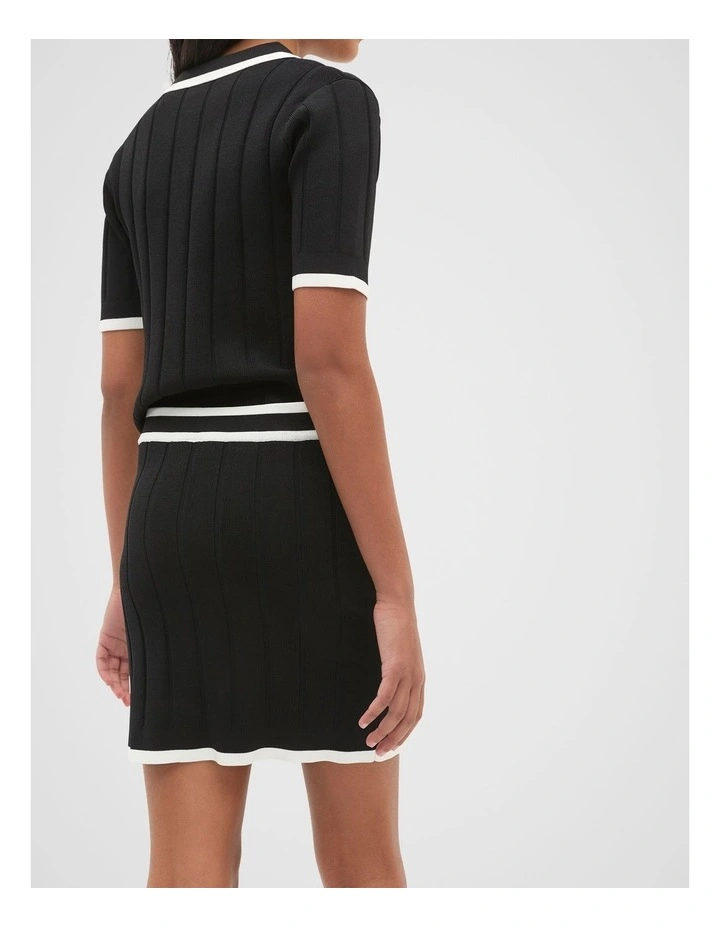 Rib Knit Skirt in Black image 2