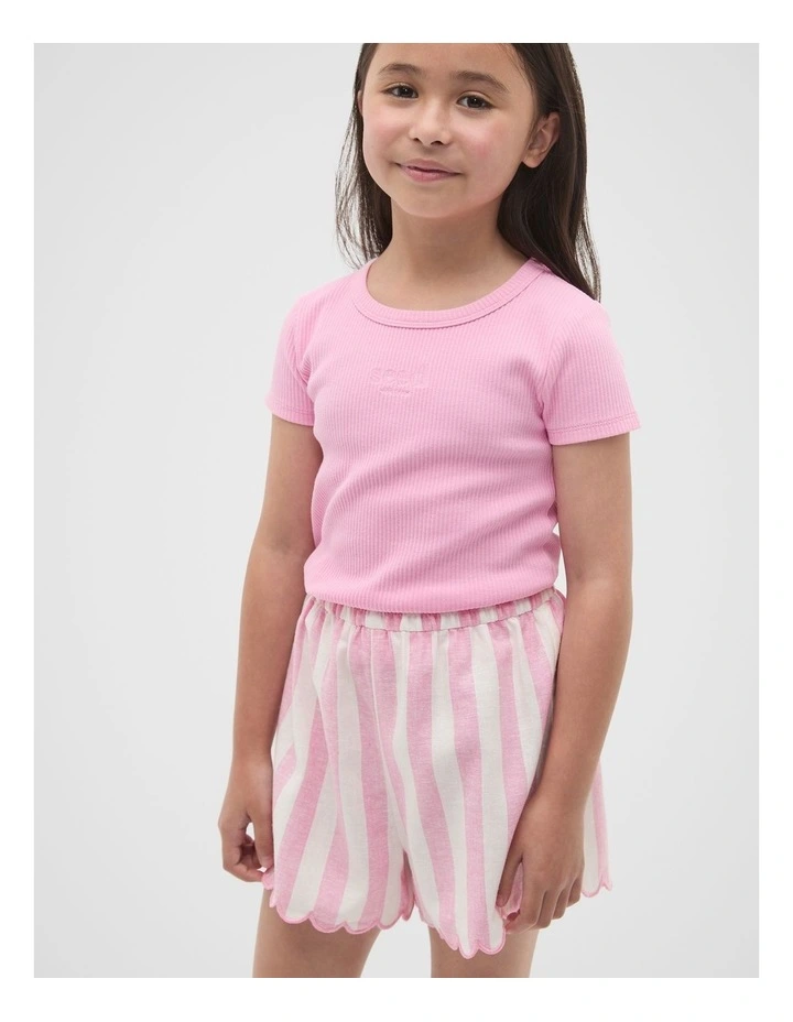 Core Logo Rib Tee in Candy Pink image 1