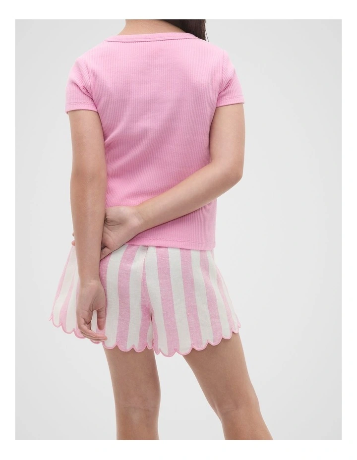 Core Logo Rib Tee in Candy Pink image 2