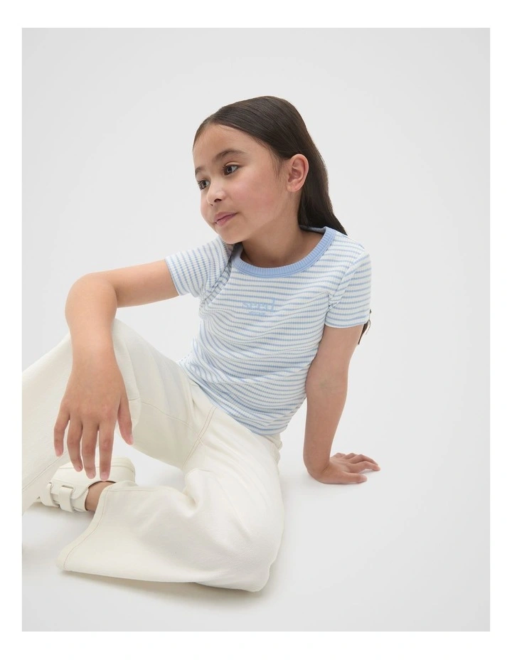 Core Logo Rib Tee in Luna Blue image 1
