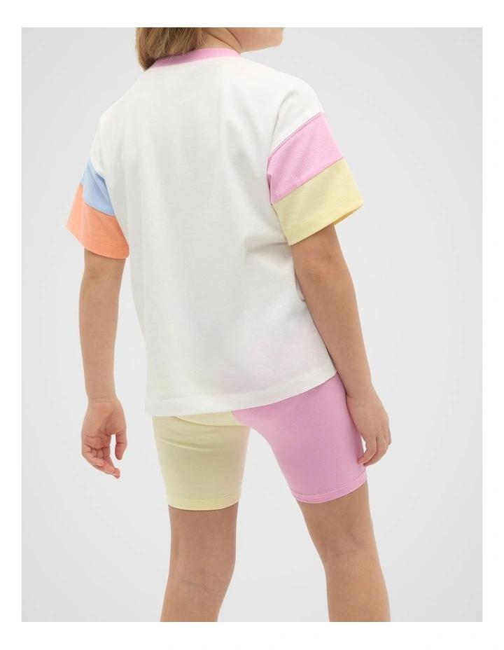 Panelled Logo Tee in Canvas image 2
