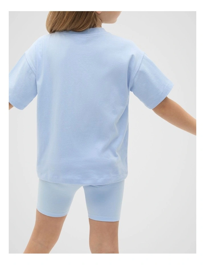 Abstract Floral Tee in Luna Blue image 2