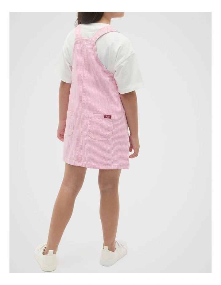 Logo Denim Pinafore in Candy Pink image 2