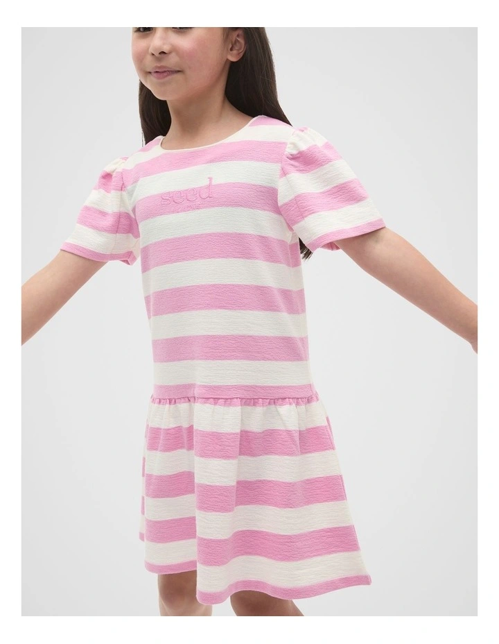 Stripe Logo Dress in Candy Pink image 1