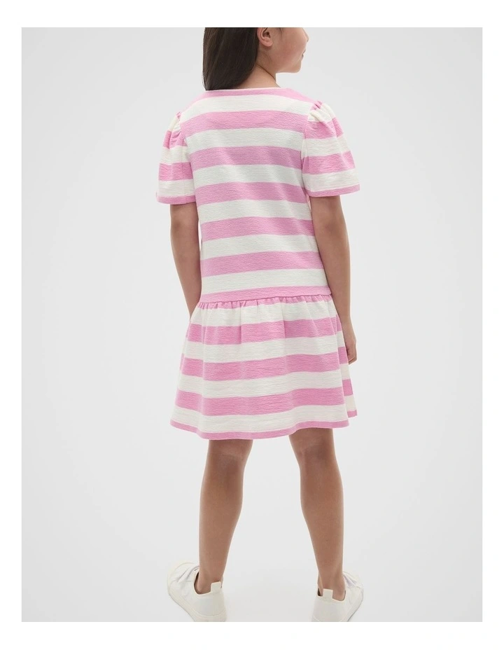Stripe Logo Dress in Candy Pink image 2