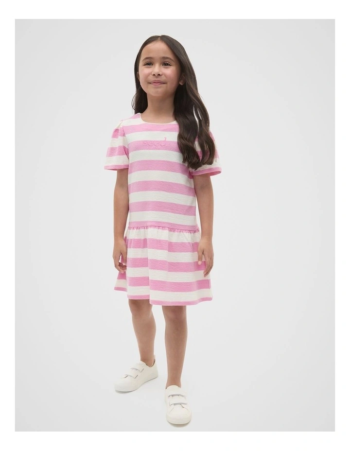 Stripe Logo Dress in Candy Pink image 3
