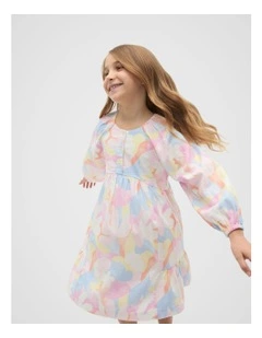 Abstract Floral Dress in Multi