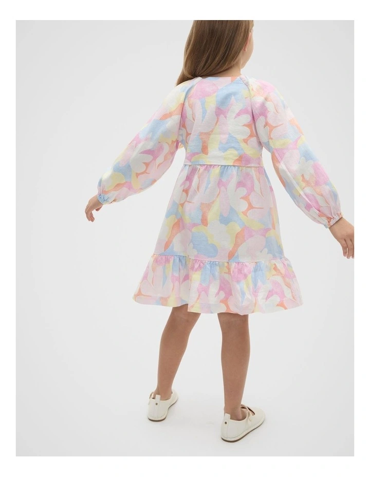 Abstract Floral Dress in Multi image 2