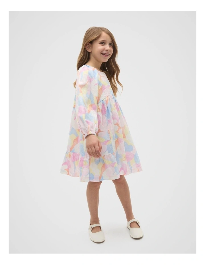 Abstract Floral Dress in Multi image 3