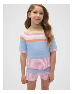 Stripe Knit Tee in Multi