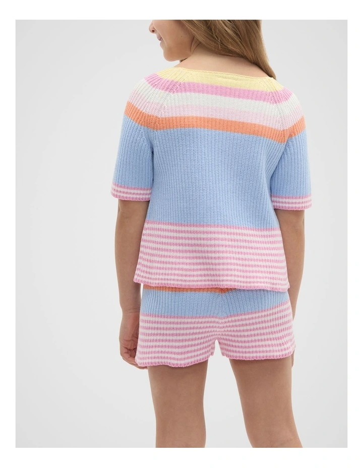 Stripe Knit Tee in Multi image 2