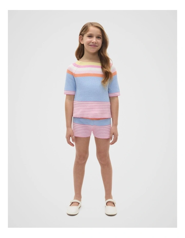 Stripe Knit Tee in Multi image 3