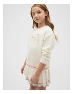 Logo Knit Sweater in Canvas