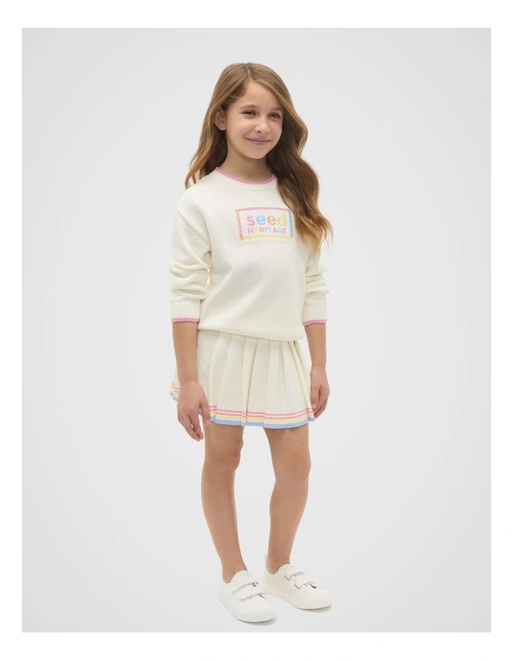 Logo Knit Sweater in Canvas image 3
