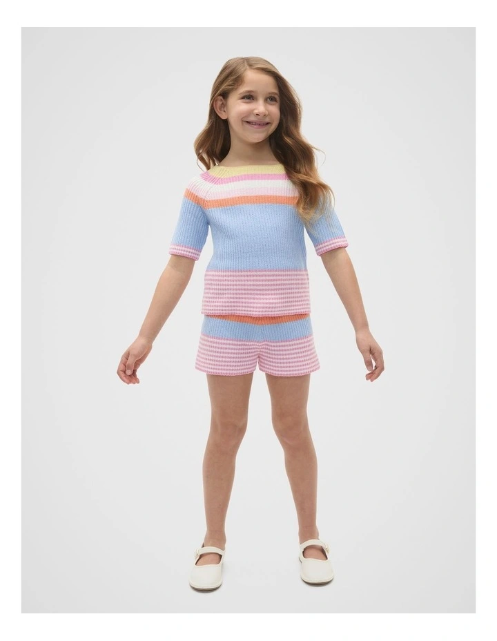 Stripe Knit Short in Multi image 3