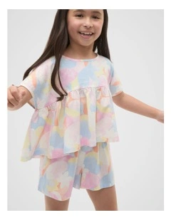 Abstract Floral Top in Multi