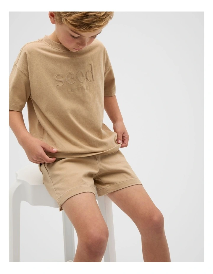 Core Oversized Logo Tee in Biscotti image 1