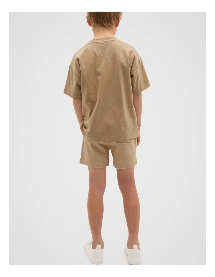 Core Oversized Logo Tee in Biscotti image 2