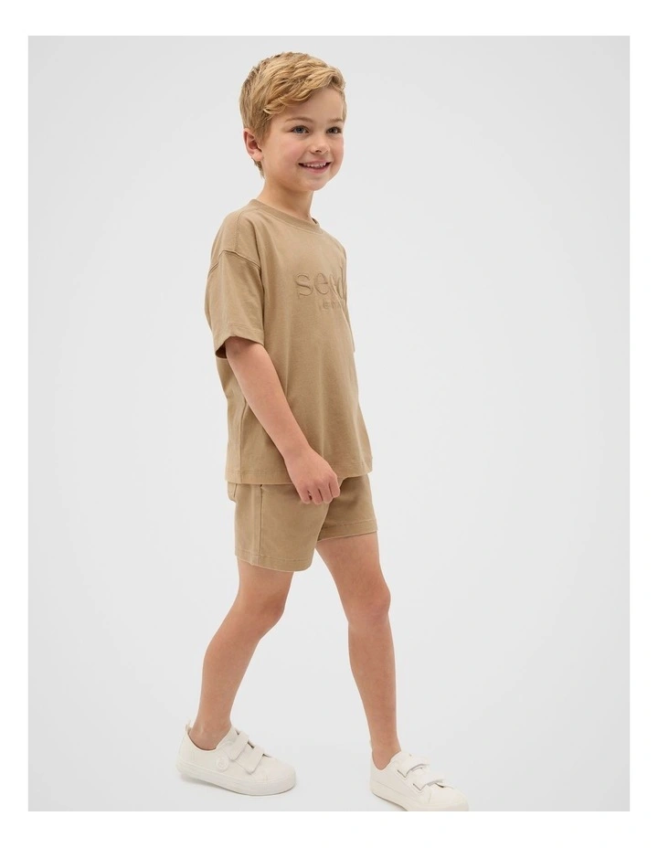 Core Oversized Logo Tee in Biscotti image 3