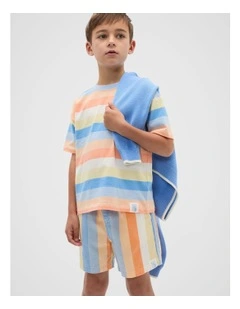 Loose Fit Stripe Tee in Multi Stripe