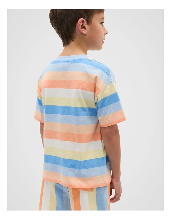 Loose Fit Stripe Tee in Multi Stripe image 2