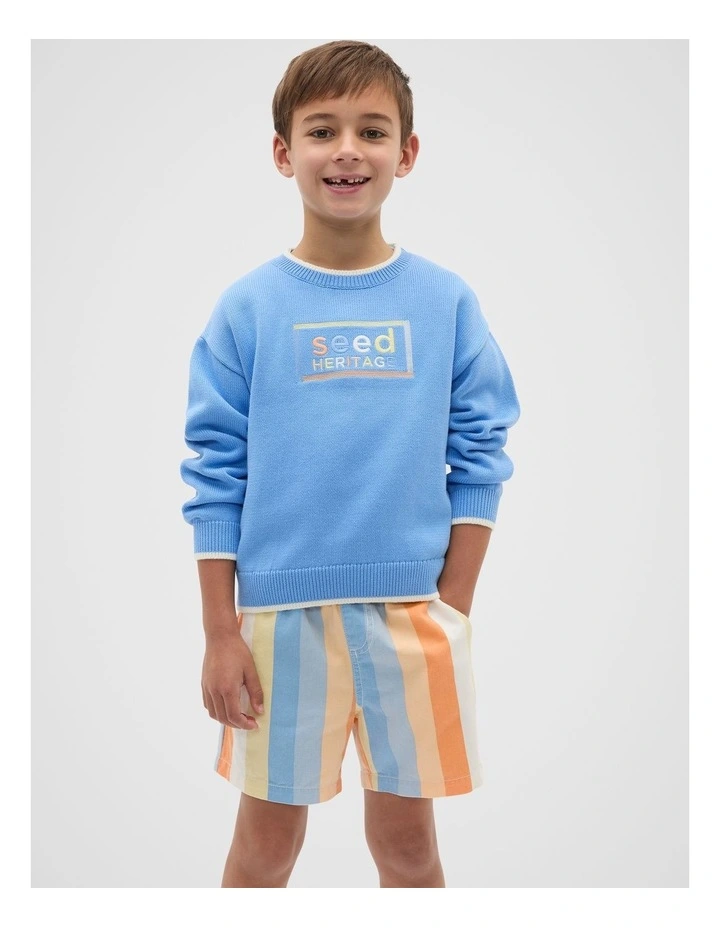 Logo Knit Sweater in Celestial Blue image 1