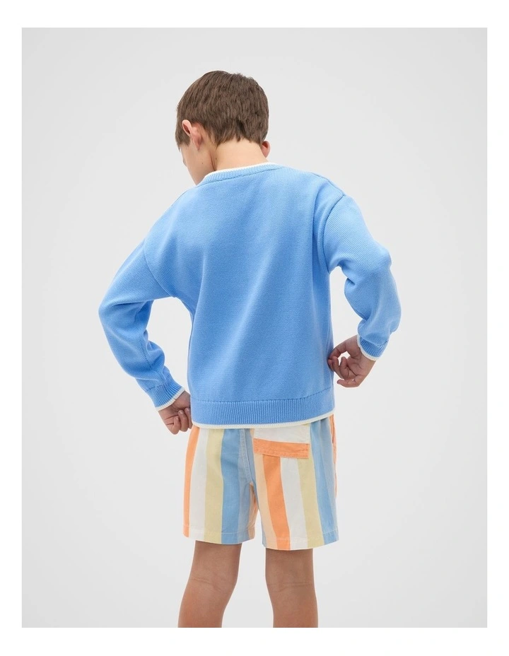 Logo Knit Sweater in Celestial Blue image 2