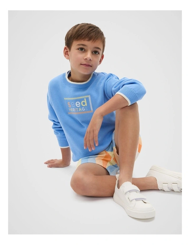 Logo Knit Sweater in Celestial Blue image 3