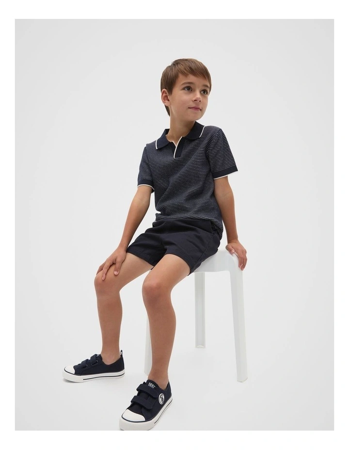 Knit Polo in Midnight Blue image 3