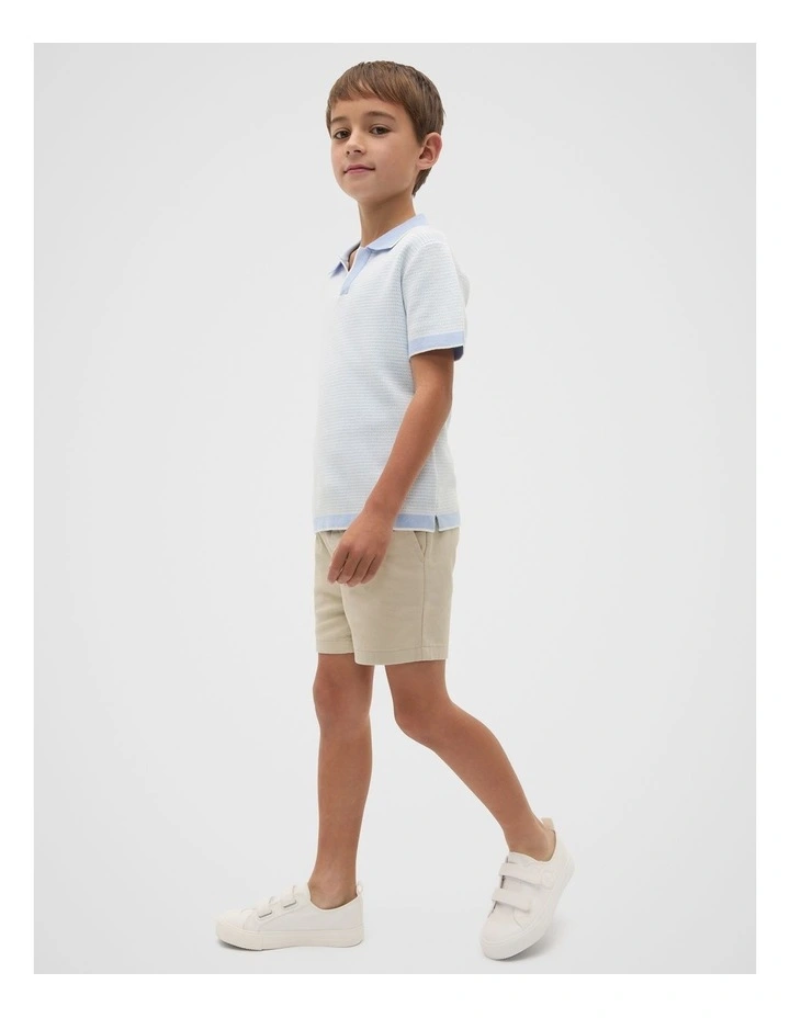 Knit Polo in Luna Blue image 3