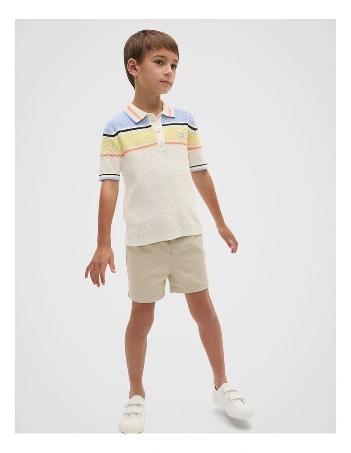 Knit Sports Polo in Canvas image 3