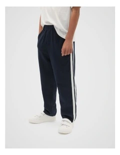 Linen Blend Trouser in Midnight Blue
