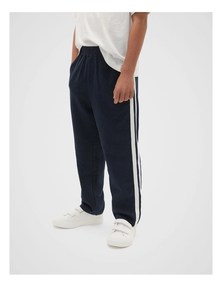 Linen Blend Trouser in Midnight Blue image 1