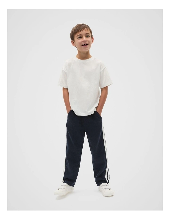 Linen Blend Trouser in Midnight Blue image 3