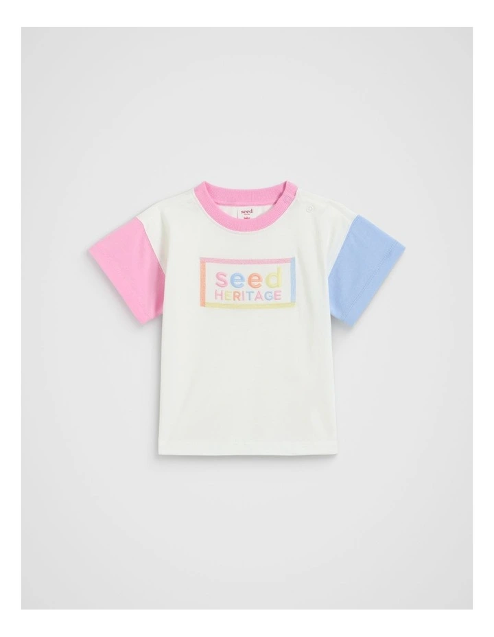 Spliced Logo Tee in Canvas image 1