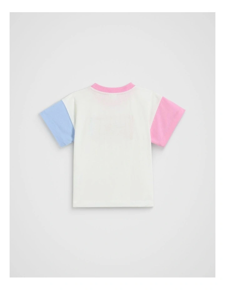 Spliced Logo Tee in Canvas image 2