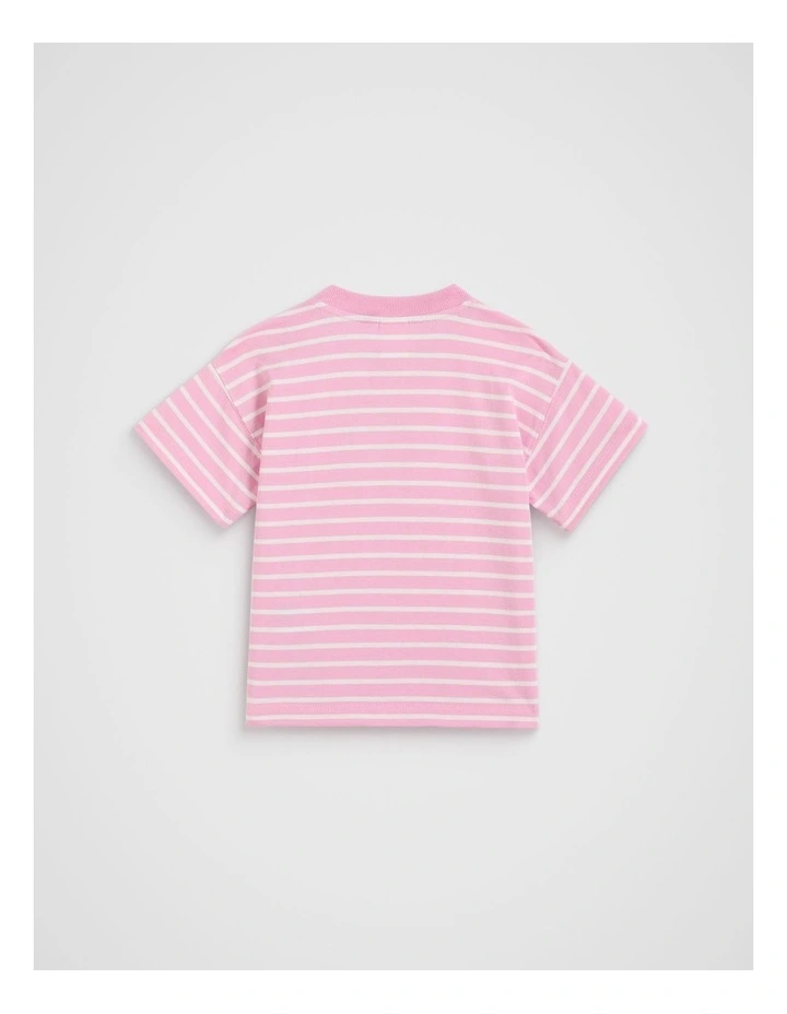 Core Stripe Tee in Candy Pink image 2