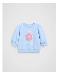 Floral Sweat in Luna Blue