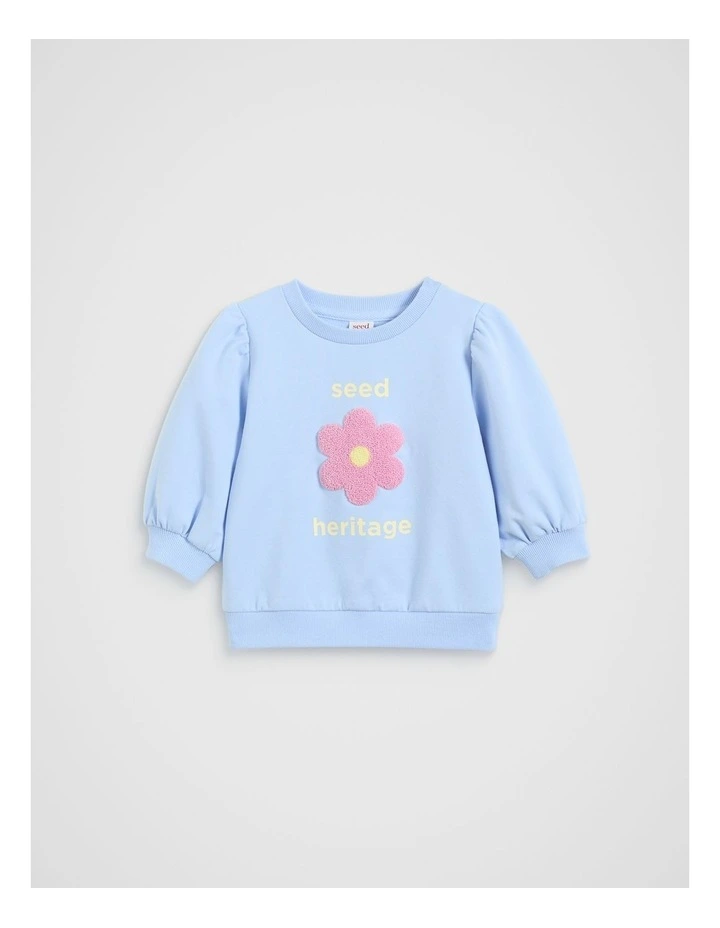 Floral Sweat in Luna Blue image 1