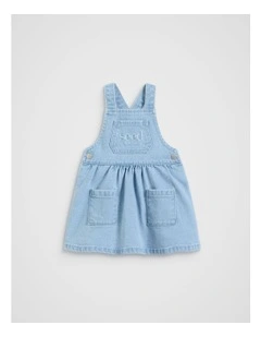 Core Logo Pinafore in Light Wash