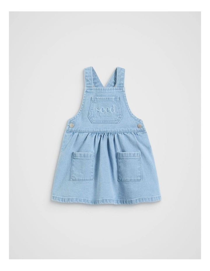 Core Logo Pinafore in Light Wash image 1
